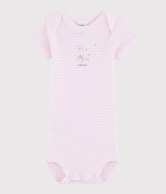 Body manches courtes bébé fille-garçon rose DOLL/blanc ECUME