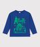 Tee-shirt enfant manches longues &agrave; motif bleu