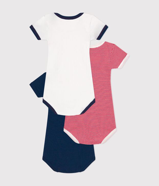 Lot de 3 bodies manches courtes en coton multicouleur