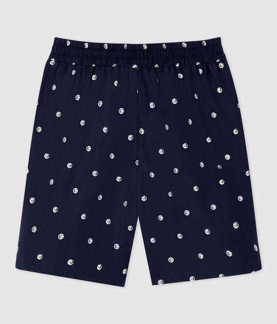 Short de bain recyclé imprimé enfant garçon bleu SMOKING/blanc MARSHMALLOW