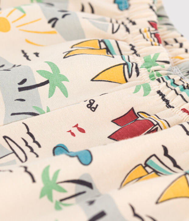 Pantalon b&eacute;b&eacute; en jersey imprim&eacute; &eacute;cru/multicouleur