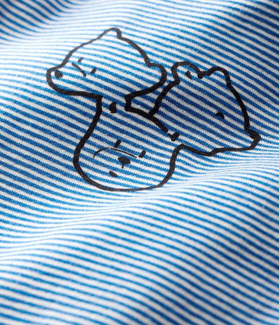 Body manches longues col roulé bébé bleu RUISSEAU/blanc MARSHMALLOW
