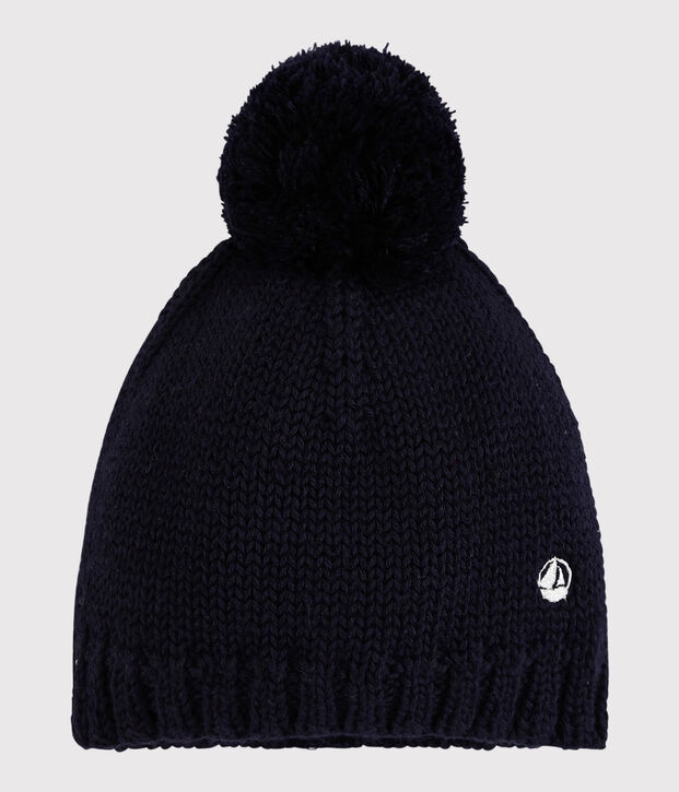 Bonnet enfant fille bleu marine