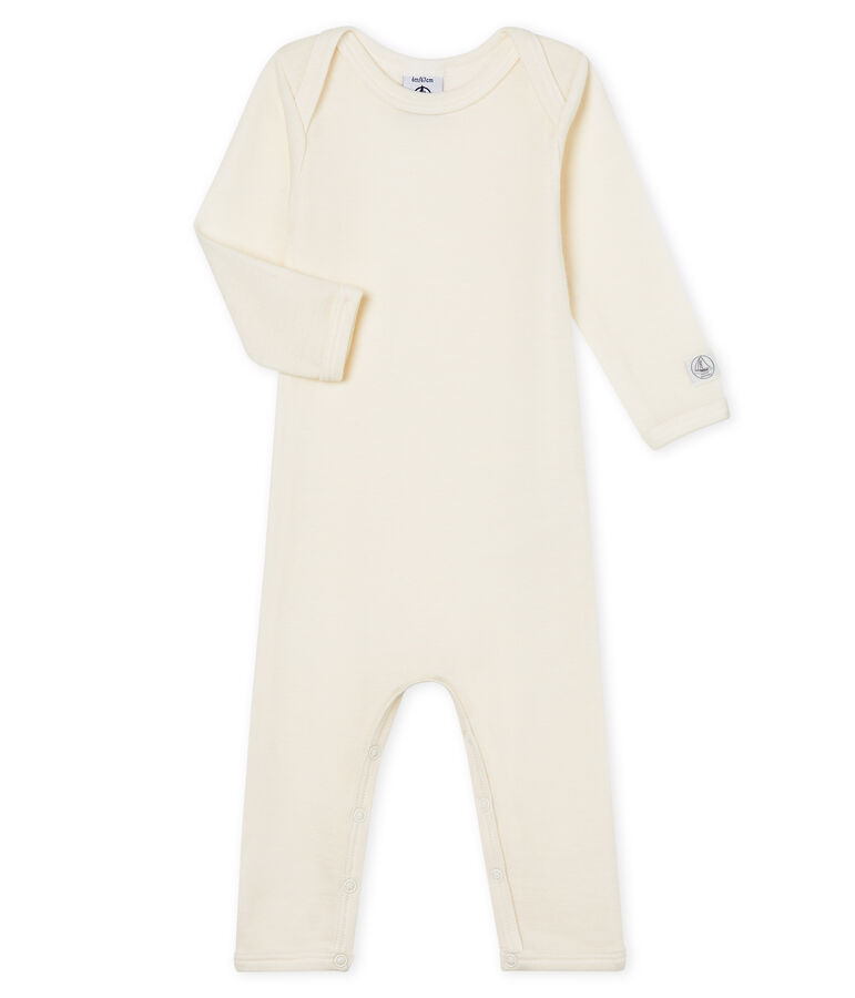Body jambes longues b&eacute;b&eacute; en laine et coton beige