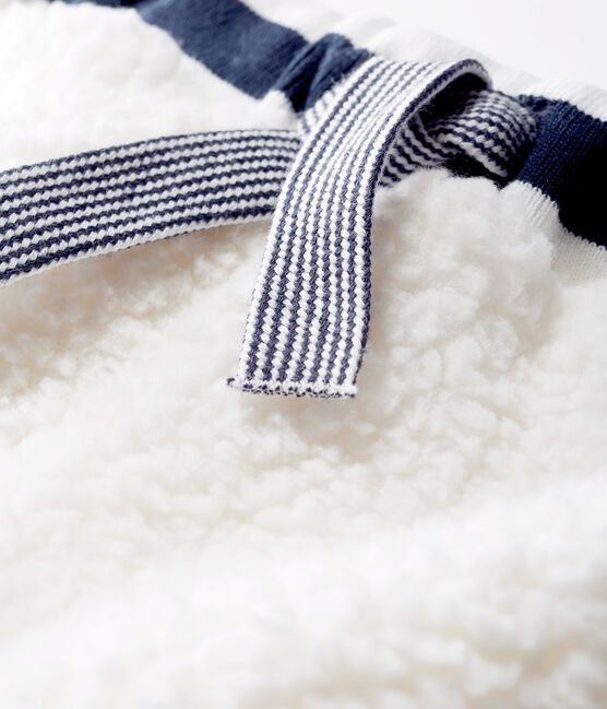 Pantalon bébé mixte en sherpa blanc MARSHMALLOW