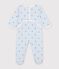 Pyjama b&eacute;b&eacute; en molleton ouverture dos imprim&eacute; &eacute;toiles blanc/multicouleur