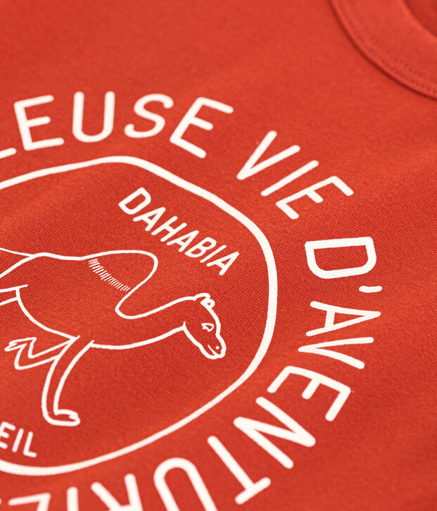 Tee-shirt manches courtes en coton enfant gar&ccedil;on rouge