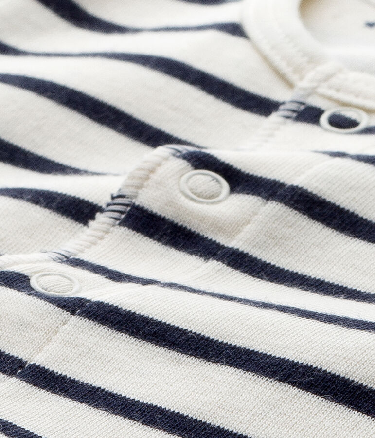 Ensemble b&eacute;b&eacute; 3 pi&egrave;ces r&eacute;versible beige COQUILLE/bleu SMOKING