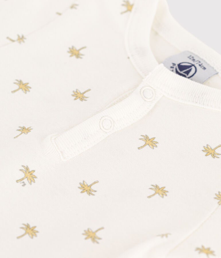 Body manches courtes b&eacute;b&eacute; en coton imprim&eacute; palmier blanc MARSHMALLOW/blanc MULTICO