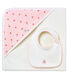 Coffret carré de bain et bavoir bébé fille