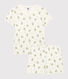 Pyjacourt fleuri petite fille en coton et lin