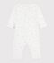 Pyjama b&eacute;b&eacute; en coton ajour&eacute; sans pieds avec col imprim&eacute; fleuri blanc/multicouleur