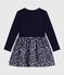 Robe enfant manches longues en coton bleu SOIR/ MULTICO
