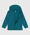 Sweatshirt zippé à capuche enfant en coton uni vert DRAGONFLY