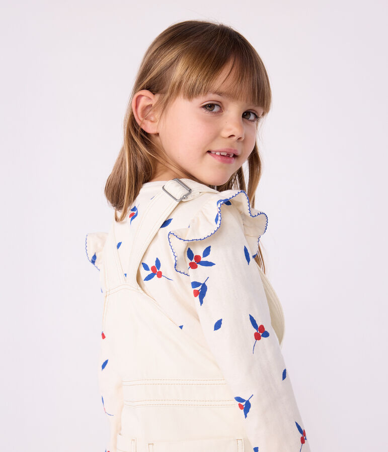 Tee-shirt enfant manches longues en coton imprim&eacute; MILK/ MULTICO
