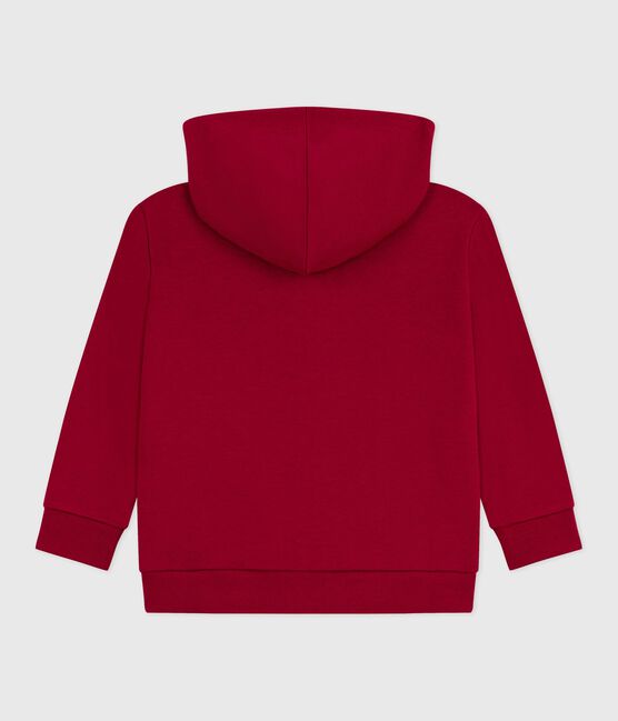 Sweatshirt zippé enfant en coton uni AMARANTE