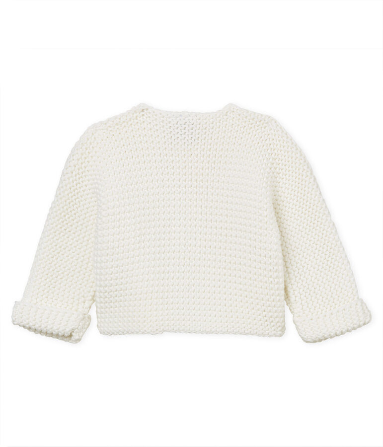Cardigan point mousse b&eacute;b&eacute; mixte blanc