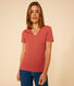 Tee-shirt l'Iconique col V en coton uni femme