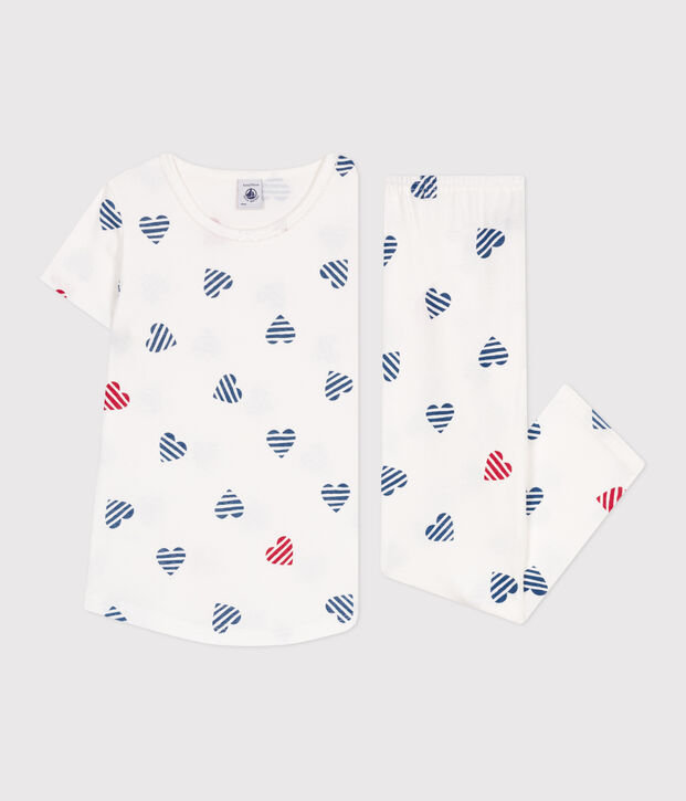 Pyjama enfant en coton blanc/rouge/multicouleur