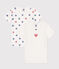 Lot de 2 tee-shirts enfant en coton manches courtes cœurs variante 1