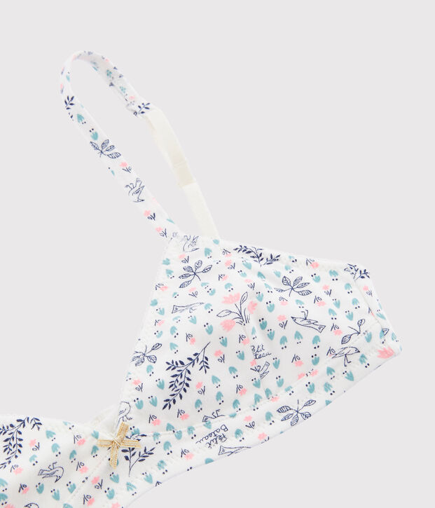 Soutien-gorge padd&eacute; fille blanc/multicouleur