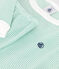 Pyjama enfant en coton à rayures vert ALOEVERA/blanc MARSHMALLOW