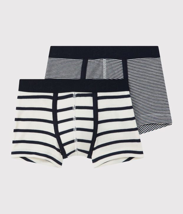 Lot de 2 boxers ray&eacute;s petit gar&ccedil;on multicouleur