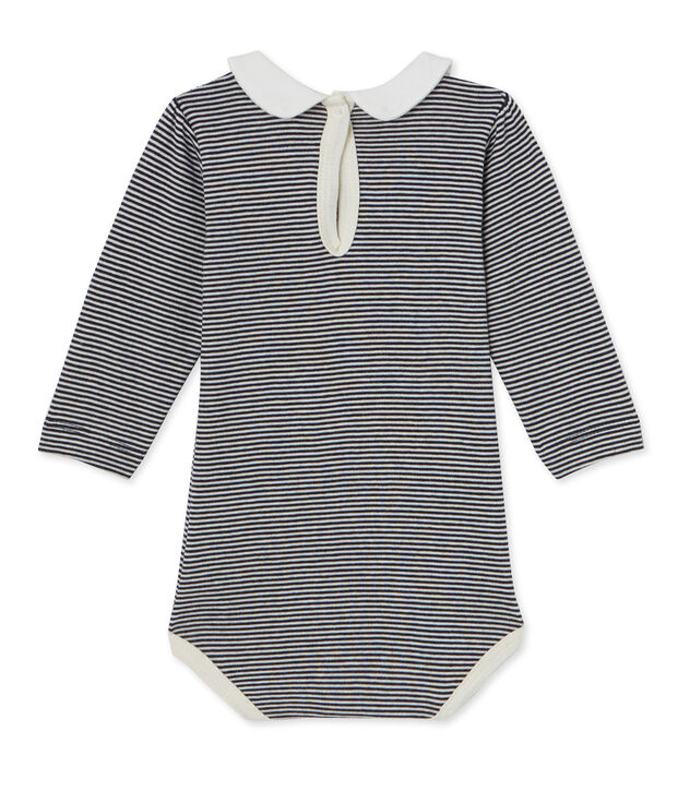 Body b&eacute;b&eacute; fille en milleraies bleu/blanc