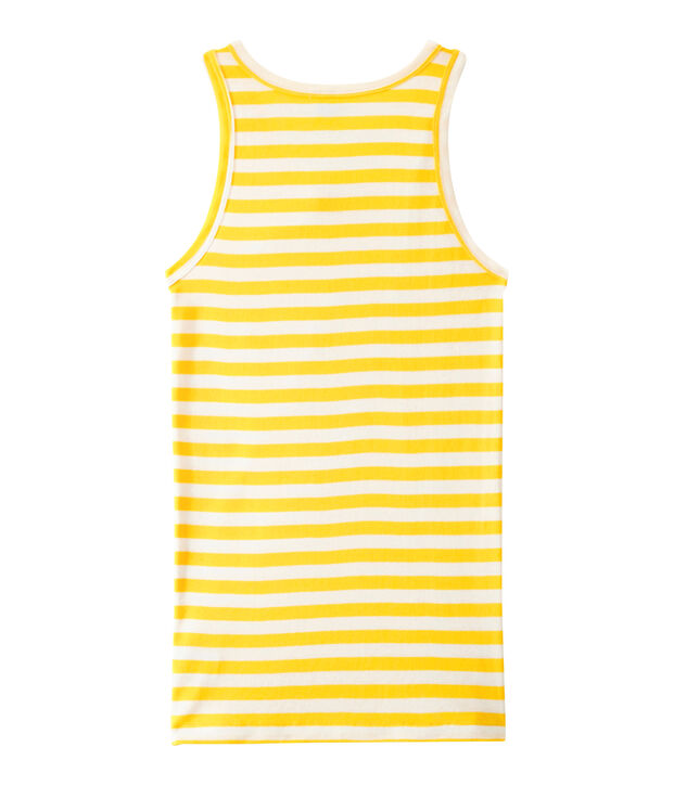 D&eacute;bardeur femme en c&ocirc;te originale ray&eacute;e jaune/blanc