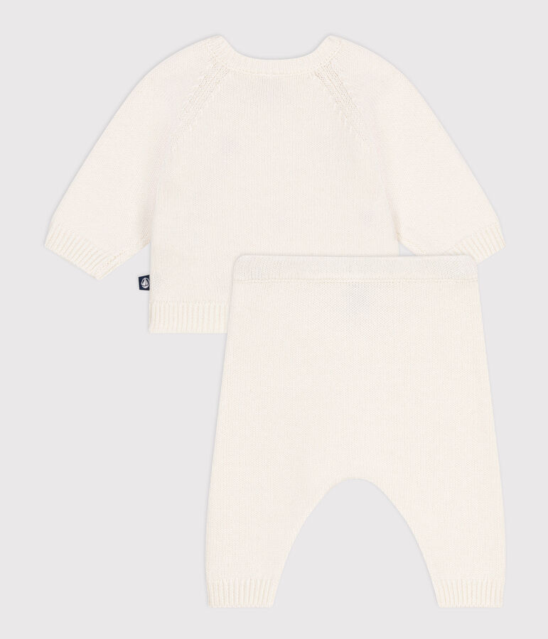 Ensemble 2 pi&egrave;ces b&eacute;b&eacute; en tricot et c&oelig;urs brod&eacute;s rouge MARSHMALLOW/ POMPEI