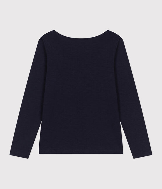 Tee-shirt Le Droit manches longues col danseuse en jersey flammé femme bleu SMOKING