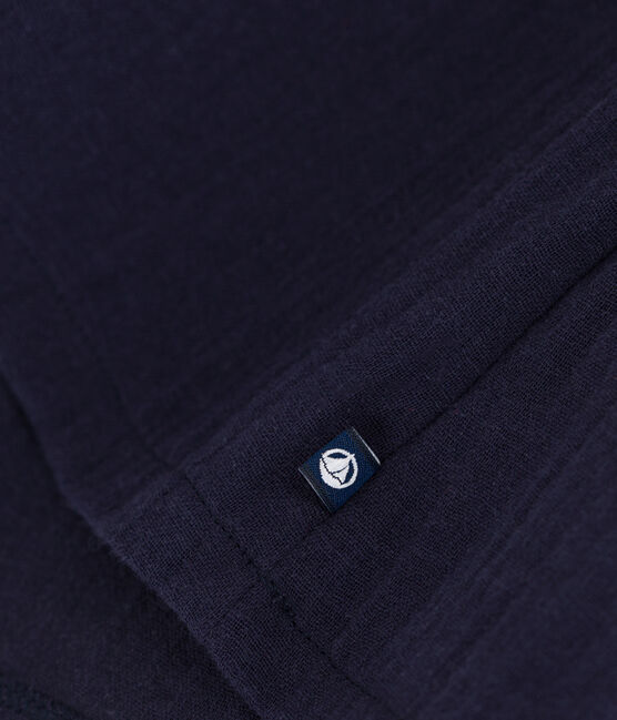 Robe manches longues bimatière bébé bleu SMOKING/blanc MARSHMALLOW