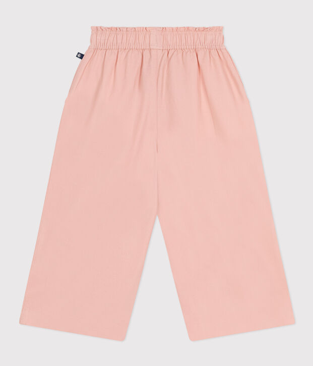 Pantalon large en toile de coton enfant fille rose