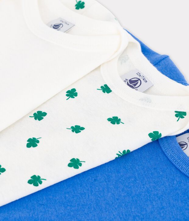 Lot de 3 bodies manches courtes en coton et lin multicouleur