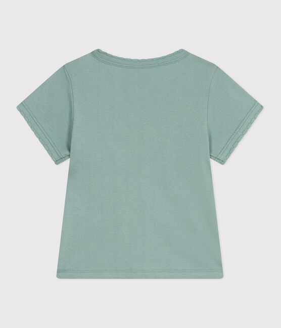 Teeshirt enfant en coton manches courtes uni vert PAUL
