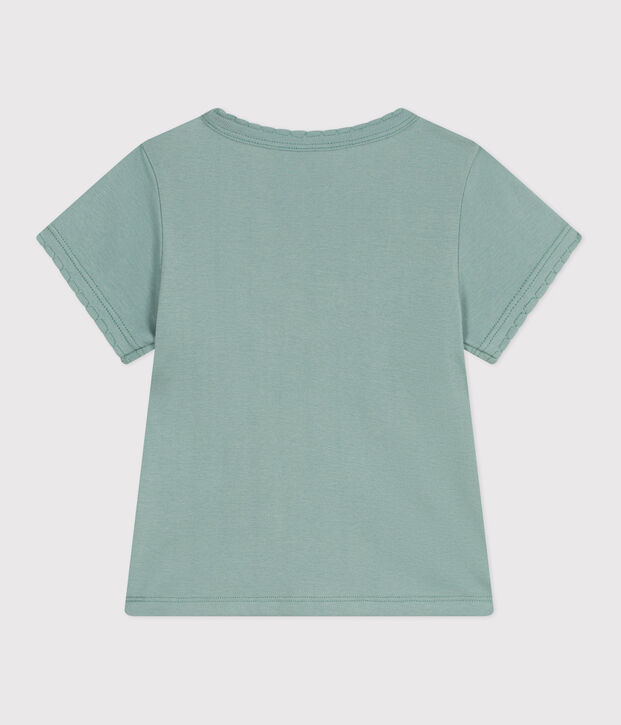 Teeshirt enfant en coton manches courtes uni vert