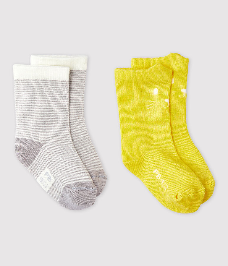 Lot de 2 chaussettes &agrave; motif b&eacute;b&eacute; fille multicouleur