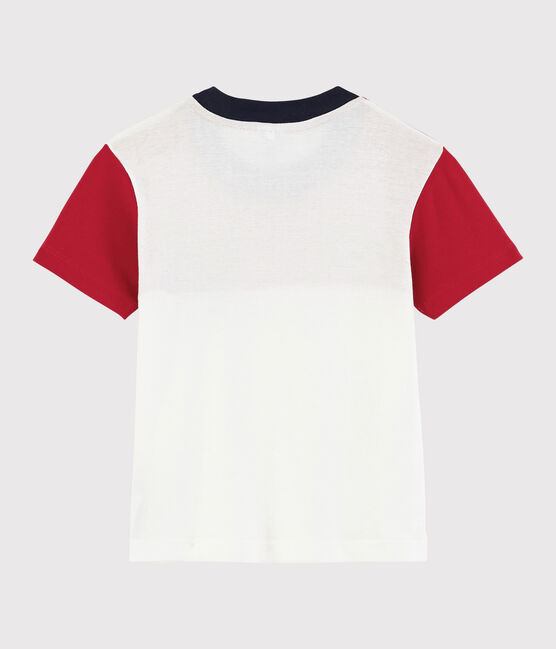 Tee-shirt manches courtes en coton enfant garçon rouge TERKUIT/blanc MARSHMALLOW