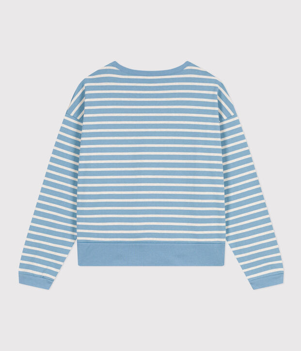 Marini&egrave;re sweatshirt en coton Femme bleu/beige