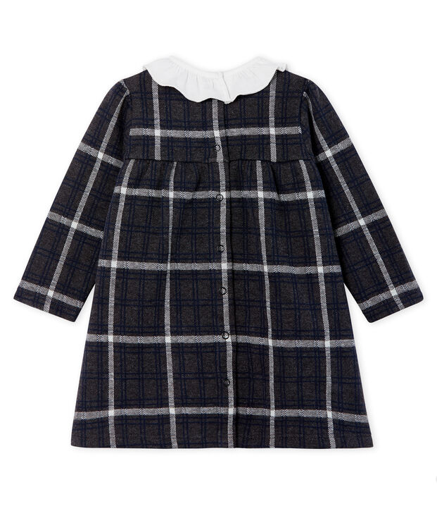 Robe manches longues b&eacute;b&eacute; fille &agrave; carreaux gris/multicouleur