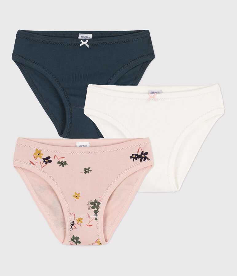 Lot de 3 culottes fleur petite fille en coton variante 1