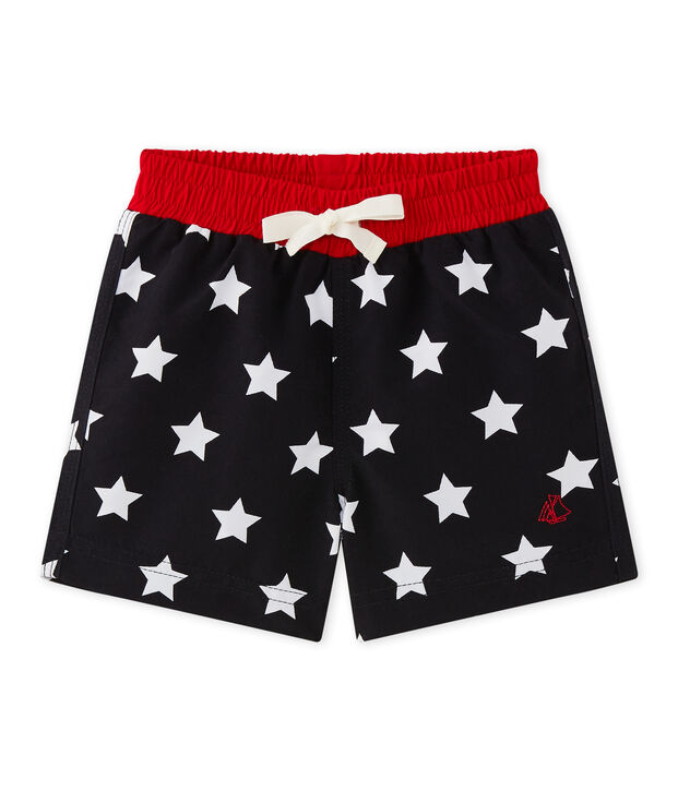 Short de plage imprim&eacute; b&eacute;b&eacute; gar&ccedil;on bleu/blanc