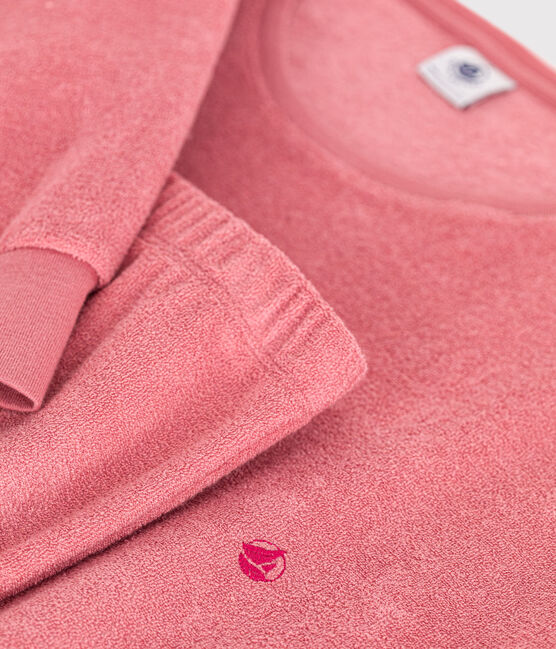 Pyjama en bouclette éponge grattée unie femme rose ROSEWOOD