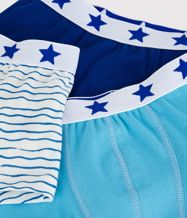 Lot de 3 boxers bleu oc&eacute;an petit gar&ccedil;on multicouleur