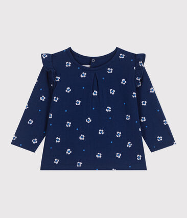 Blouse bébé manches longues en coton, imprimeé fleurie