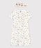 Chemise de nuit manches courtes à fleurs petite fille en coton blanc MARSHMALLOW/blanc MULTICO