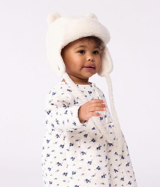 Chapka bébé en fausse fourrure doublée sherpa écru MILK