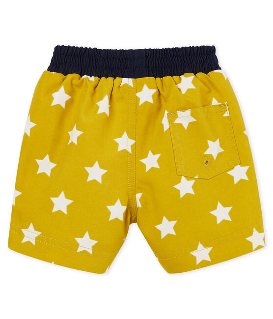 Short de plage imprimé bébé garçon jaune BAMBOO/blanc MARSHMALLOW