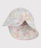 Casquette Anti-UV  b&eacute;b&eacute; imprim&eacute; fleurs bleu/multicouleur