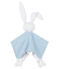 Doudou lapin bébé en côte bleu ACIER/blanc MARSHMALLOW
